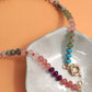 Semi-Precious Stone Beaded Necklace with Charm Clasp | Colorful Natural Stone Necklace