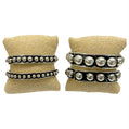 Bold Silver Studded Stretch Bracelets – Chunky Stackable Statement