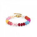Candy Pop Resin Beaded Bracelet with Gold Clasp | Colorful Boho Jewelry