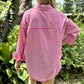 Red Gingham Oversized Button Down Shirt | The Gussied Goose Boutique