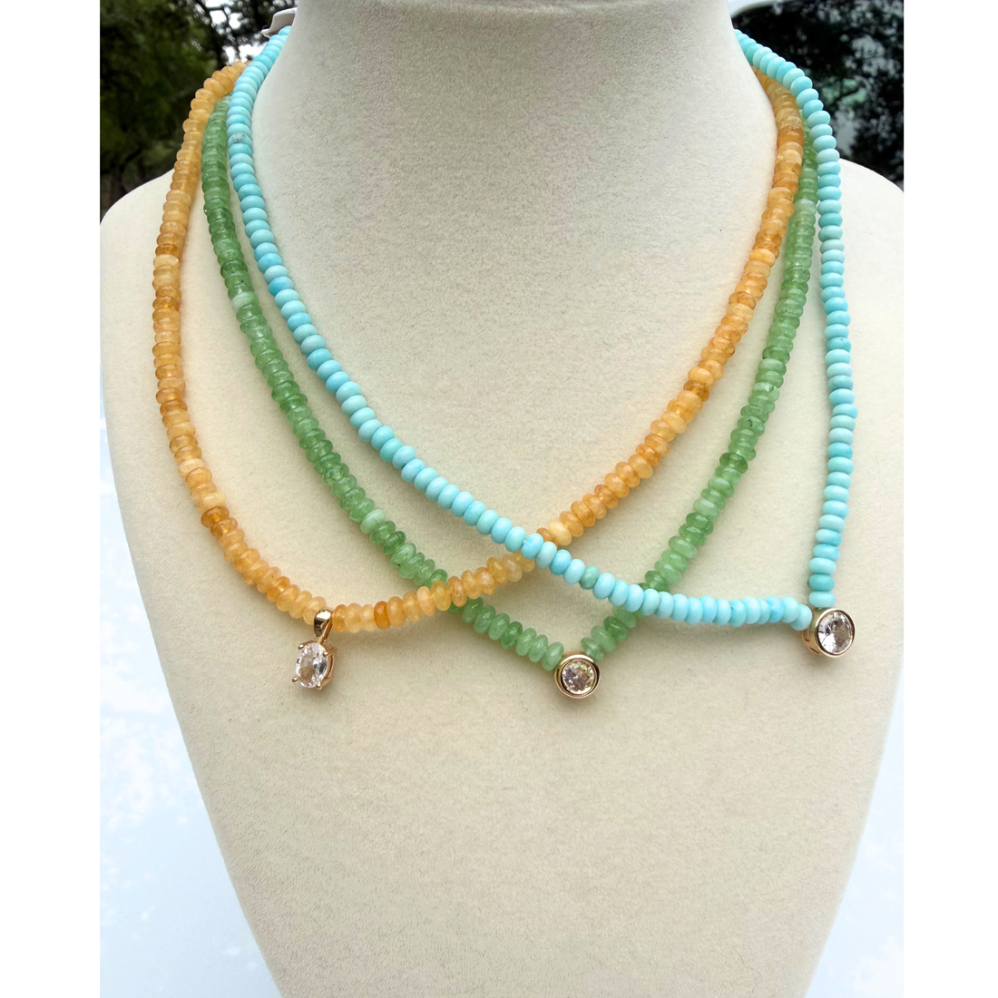 Natural Semi-Precious Stone Beaded Necklace