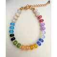 Rainbow Resin Beaded Bracelet with Gold Clasp | Colorful Boho Jewelry
