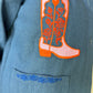 Embroidered Denim Jacket, Multicolor