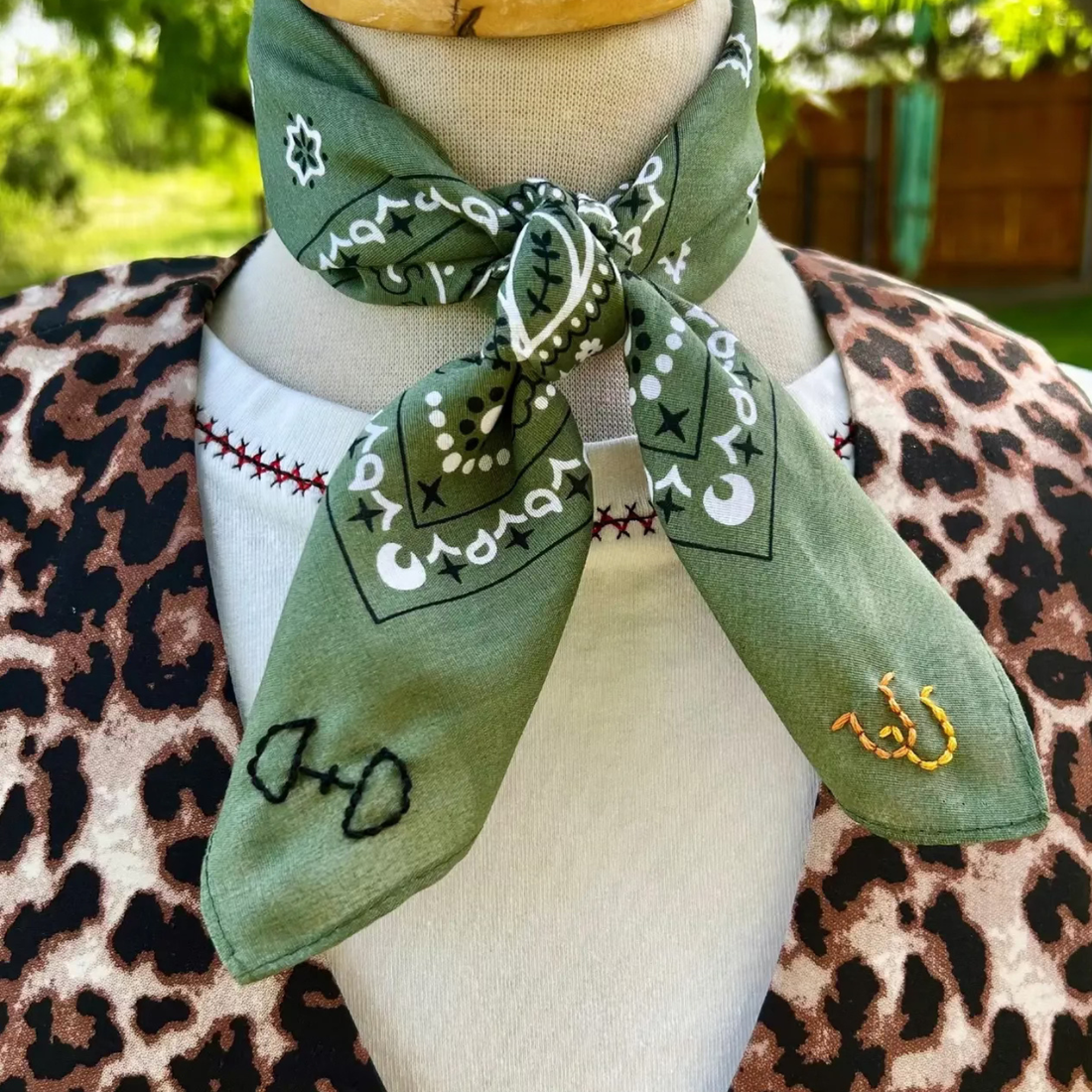 PRE-ORDER Embroidered Horse Bit Bandana