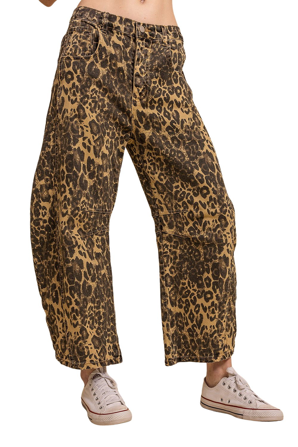 Leopard Barrel Pants