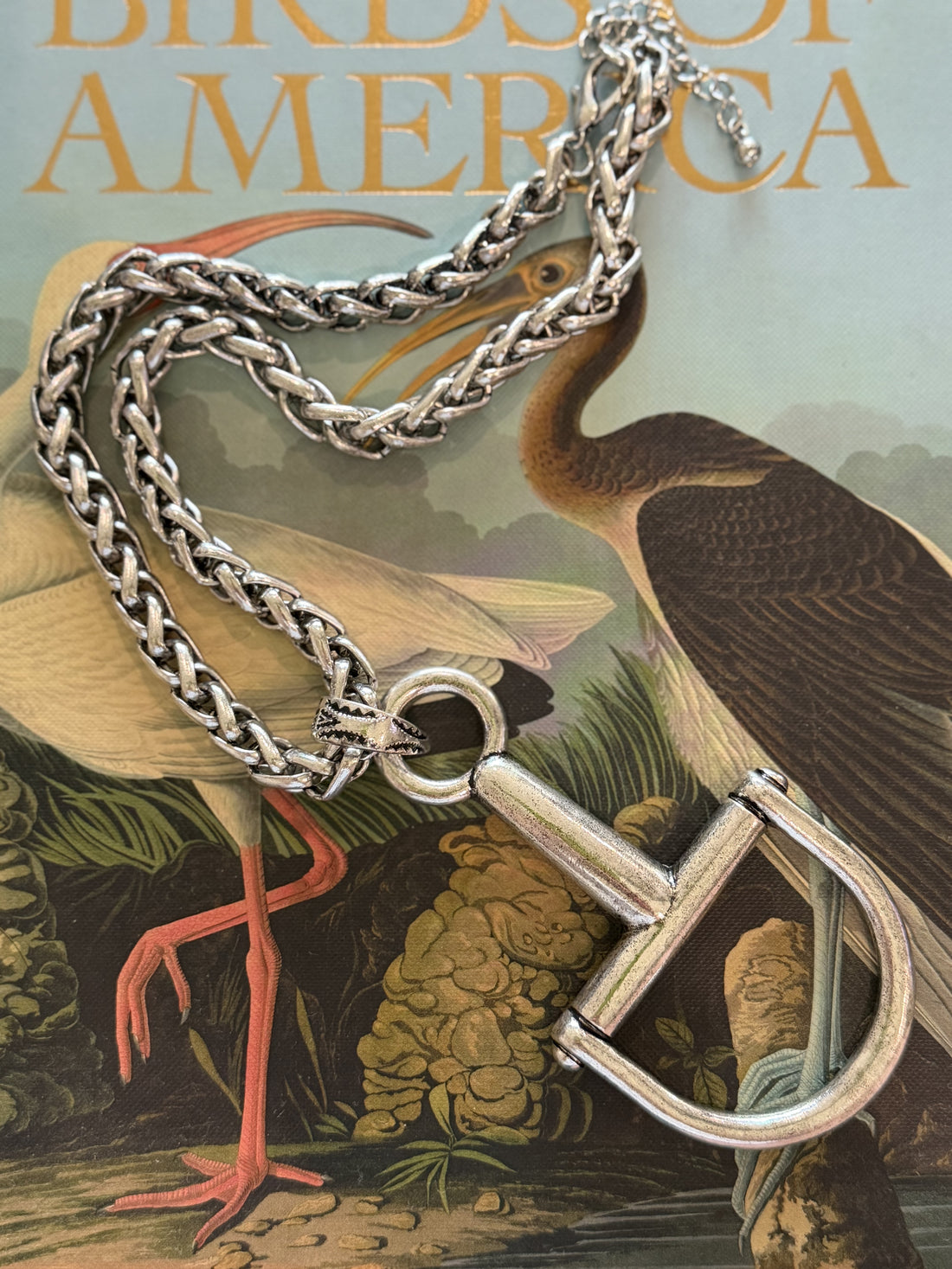 Equestrian Horse Bit Necklace – Silver Statement Chain Jewelry