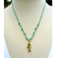 Blue 18K Gold Fish Charm Cotton Rope Necklace