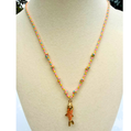 Rainbow 18K Gold Fish Charm Cotton Rope Necklace