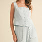 Powder Blue Scalloped Vest & Shorts Set
