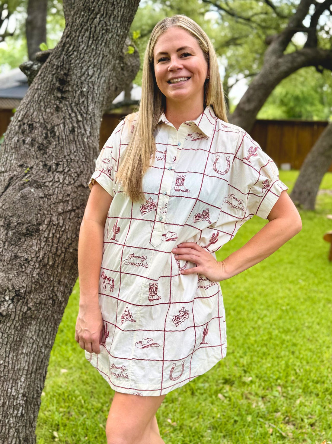 High Noon Heritage Shirt Dress | Cowboy Print Cotton Dress | The Gussied Goose Boutique