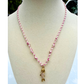 Fuchsia 18K Gold Fish Charm Cotton Rope Necklace