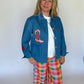 Embroidered Denim Jacket, Multicolor