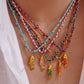 Blue 18K Gold Fish Charm Cotton Rope Necklace