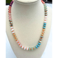 Semi-Precious Stone Beaded Necklace with Charm Clasp | Colorful Natural Stone Necklace