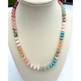 Semi-Precious Stone Beaded Necklace with Charm Clasp | Colorful Natural Stone Necklace
