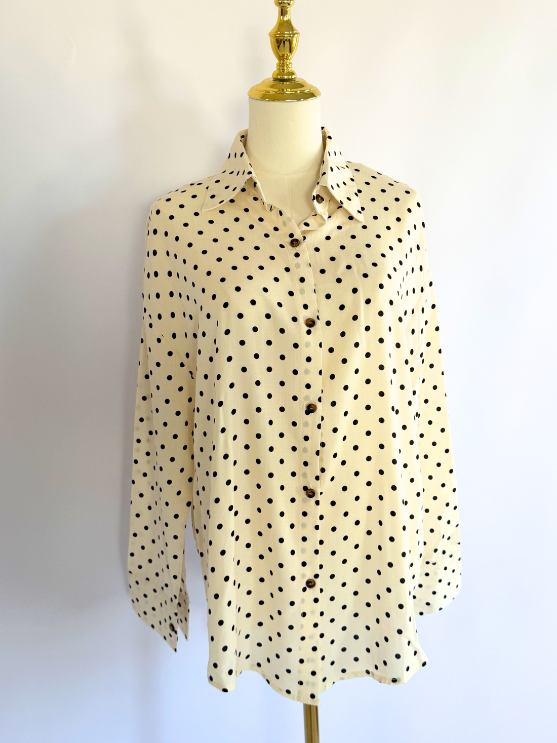 Noir Dot Collared Shirt