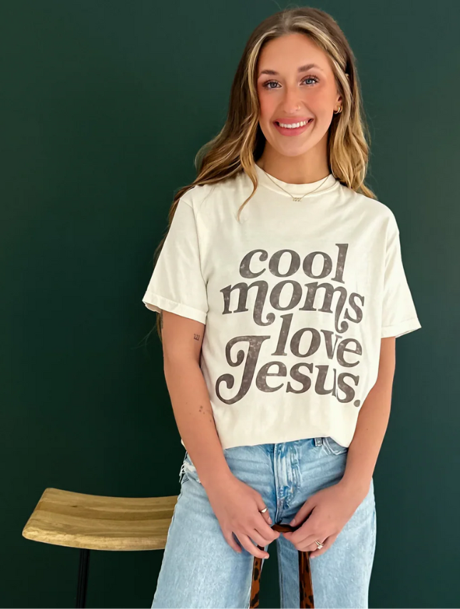 Cool Moms Love Jesus Graphic Tee