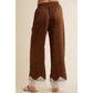 Satin Polka Dot Wide Leg Pants, Brown