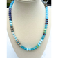Ocean Mist Stone Beaded Necklace | Blue Semi-Precious Layering Necklace