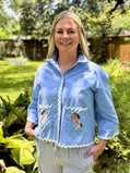 Bluebonnet Trail Horse Dress Shirt | Western Embroidered Ric-Rac Jacket | The Gussied Goose Boutique