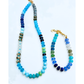 Blue Resin Beaded Bracelet with Gold Clasp | Coastal Boho Jewelry