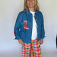 Embroidered Denim Jacket, Multicolor