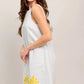Sunny Side Dress | White Embroidered Scallop Hem Shift Dress