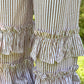Beige Stripe Tiered Ruffle Hem Pull-On Maxi Pants