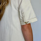 Ecru Denim A-line Shirt Dress, Cream