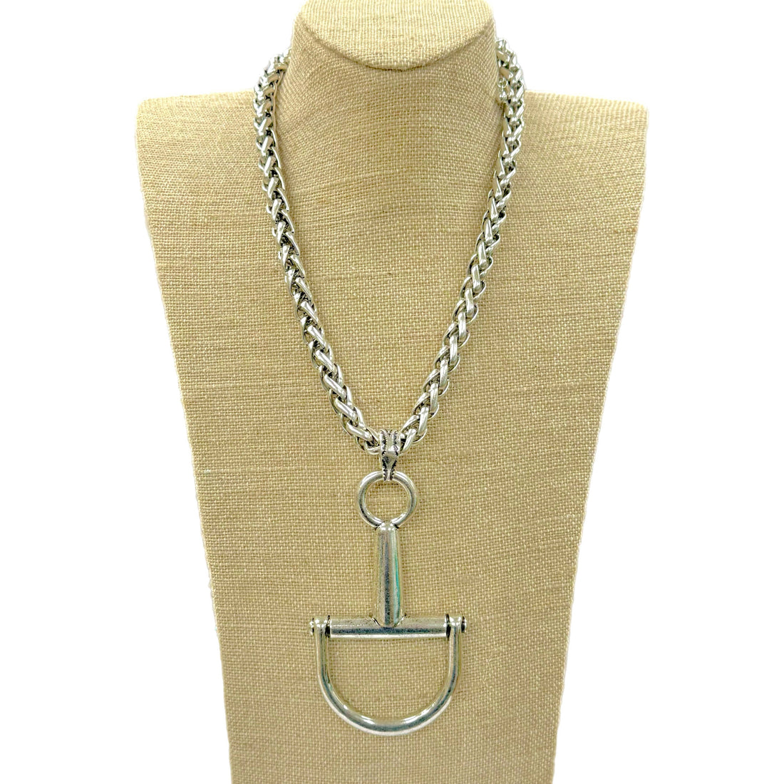 Equestrian Horse Bit Necklace – Silver Statement Chain Jewelry