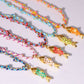 Rainbow 18K Gold Fish Charm Cotton Rope Necklace