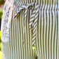 Beige Stripe Tiered Ruffle Hem Pull-On Maxi Pants