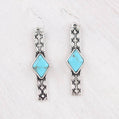 Aztec Turquoise Drop Earrings – Western Long Semi-Stone Statement Earrings