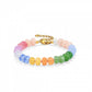Rainbow Resin Beaded Bracelet with Gold Clasp | Colorful Boho Jewelry