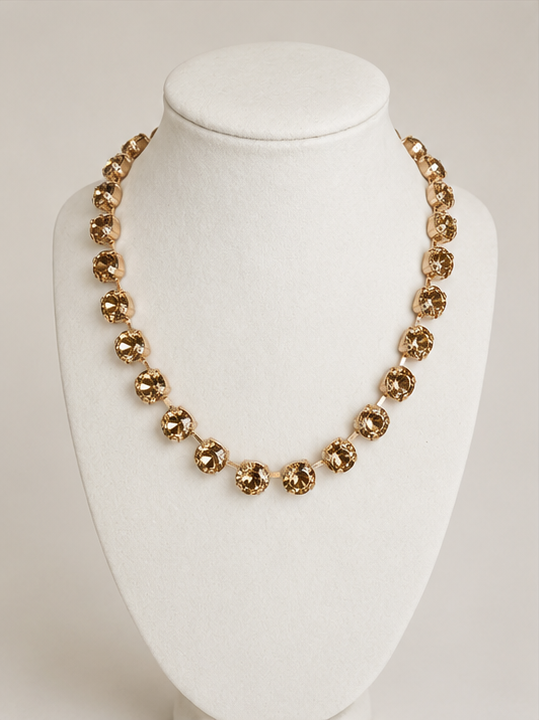 Crystal Rhinestone Necklace, Champagne