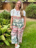 Flour Sack Cotton Jumpsuit, Magnolia Horse Print