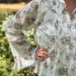 Woven Button-Down Blouse, White Floral Print