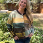 Mixed Stripe Cardigan, Brown/Mustard
