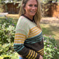 Mixed Stripe Cardigan, Brown/Mustard