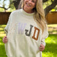 WWJD Embroidered Mock Neck Sweatshirt