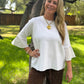 Flare Bell Sleeve Sweater, Winter White