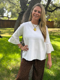 Flare Bell Sleeve Sweater, Winter White