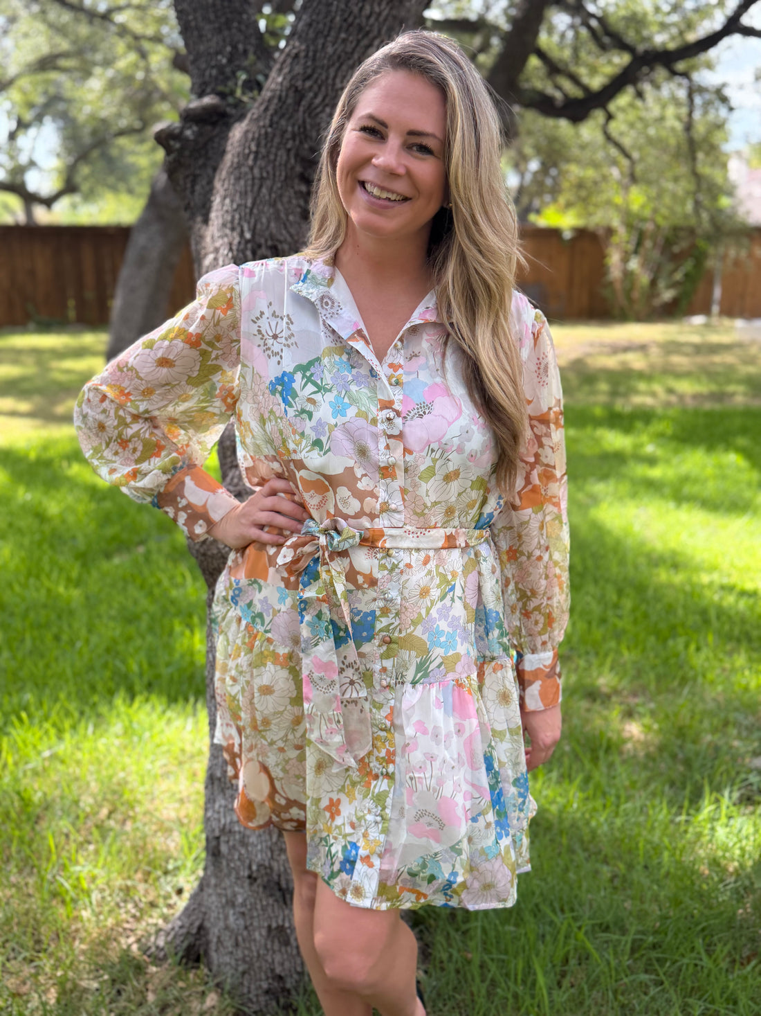 Chiffon Floral Print Dress, Short