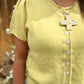 Sunbeam Cardigan | Light Yellow Short Sleeve Knit Cardigan