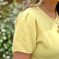 Sunbeam Cardigan | Light Yellow Short Sleeve Knit Cardigan