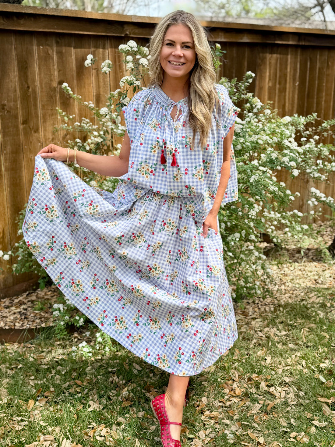 Cherry Gingham Set