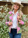 Heirloom Heart Jacket | Olive & Pink Reversible Embroidered Jacket