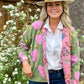Heirloom Heart Jacket | Olive & Pink Reversible Embroidered Jacket