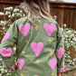 Heirloom Heart Jacket | Olive & Pink Reversible Embroidered Jacket