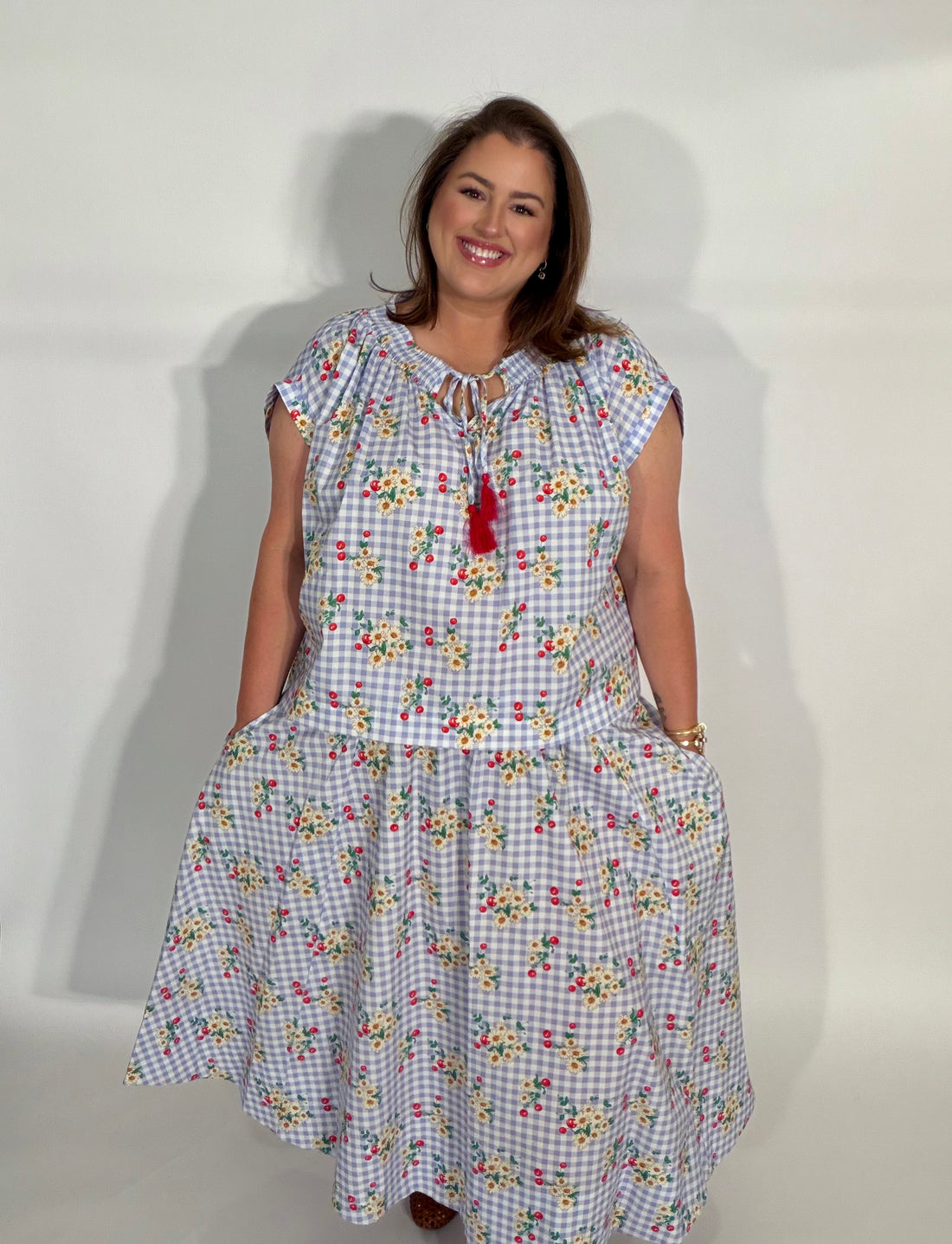 Cherry Gingham Set